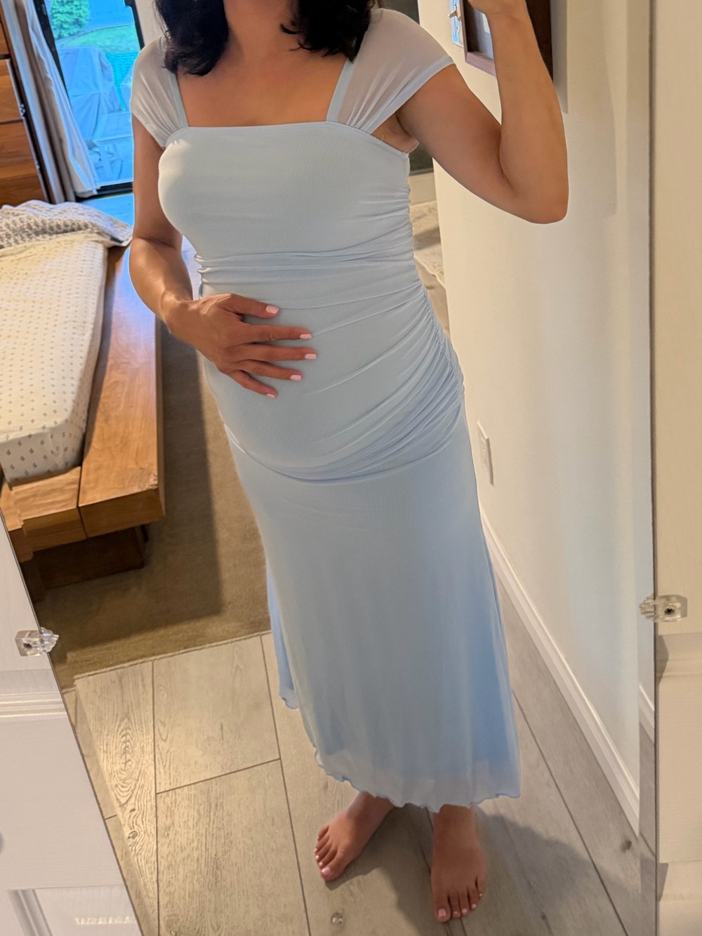 SHEIN Light Blue Maternity Maxi Dress - Picture 9 of 9